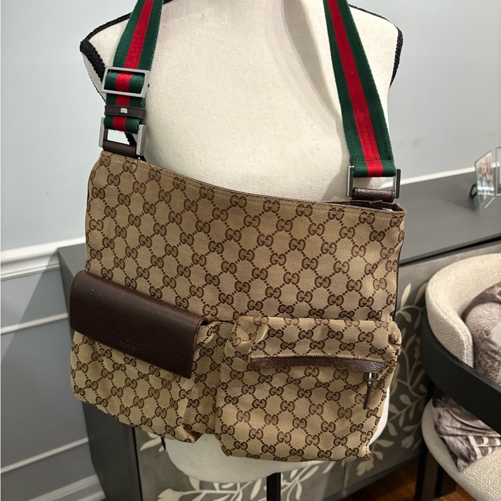 Gucci Brown Monogram Messenger Bag